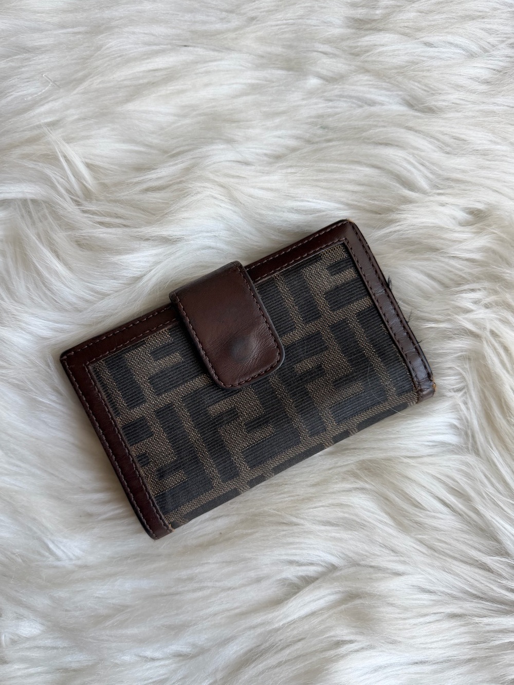 Authentic Fendi Zucca kisslock wallet